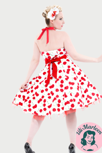 Miss Bombshell – White Cherry Swing Dress
